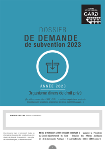 Dossier demande subvention 2023 « Organisme de droit privé »